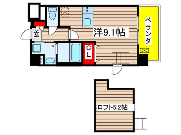 ﾌﾟﾚｻﾝｽ金山ｸﾞﾘｰﾝﾊﾟｰｸｽ（1406）の物件間取画像